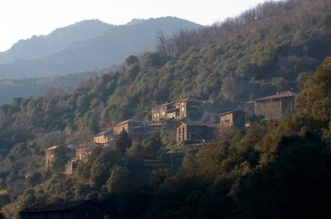 Landscape of the cevennes Stock Photos