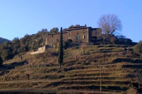 Landscape of the cevennes Stock Photos