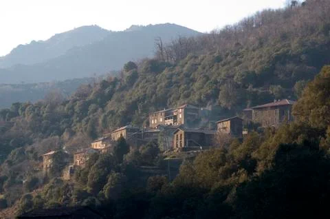 Landscape of the cevennes Stock Photos