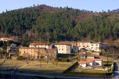 Landscape of the cevennes Stock Photos