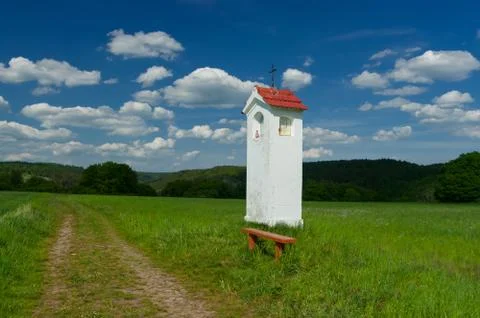 Landscape with chapel. 写真素材