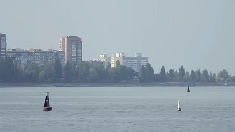  Landscape of the city on the river Stock Footage 71153068