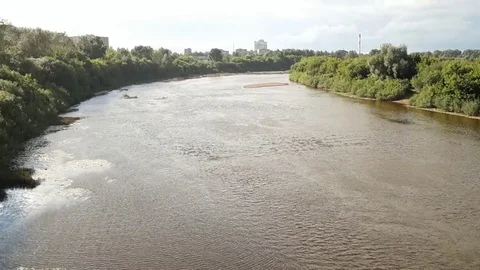 Landscape of the city river Stock Footage 79877798