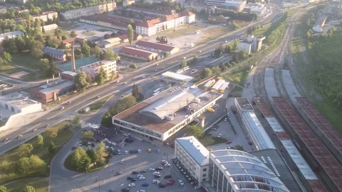 Landscape city view from highest skyscraper business building center. Stock Footage 80573976