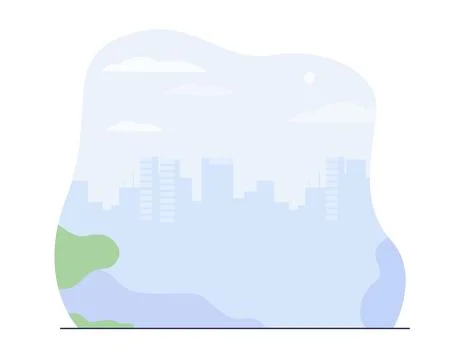 Landscape of the city on a white background, vector illustration Illustrazione stock