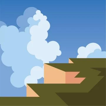 Landscape of cliff with clouds vector design 库存插图