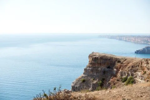 Landscape of cliffs on coast Stock Photos