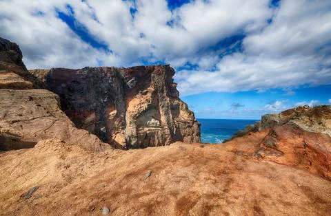 Landscape of cliffs over bluse sky Stock Photos