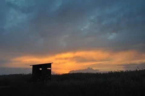 Landscape of cloud sky with sunset Stock Photos
