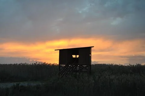 Landscape of cloud sky with sunset Stock Photos