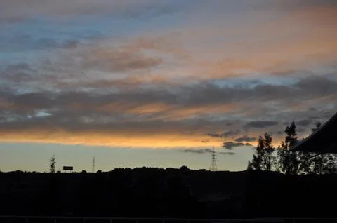 Landscape of cloud sky with sunset Stock Photos