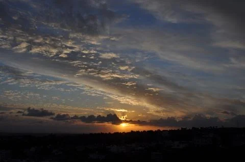 Landscape of cloud sky with sunset Stock-Fotos