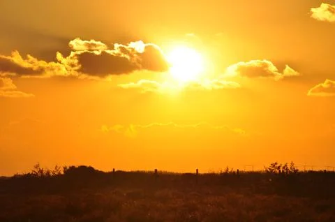Landscape of cloud sky with sunset Stock Photos