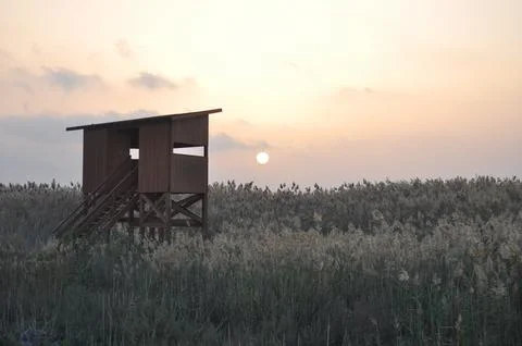 Landscape of cloud sky with sunset Stock Photos