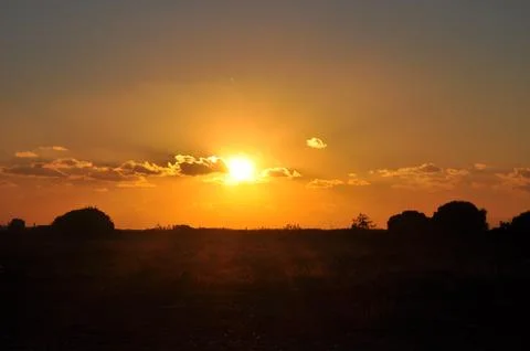 Landscape of cloud sky with sunset Stock Photos