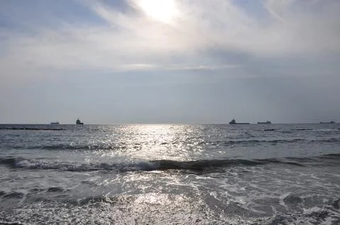 Landscape of cloud sky with sunset Stock Photos