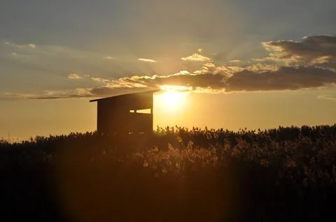 Landscape of cloud sky with sunset Stock Photos