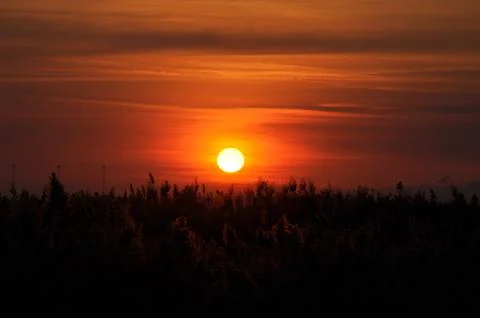 Landscape of cloud sky with sunset Stock Photos