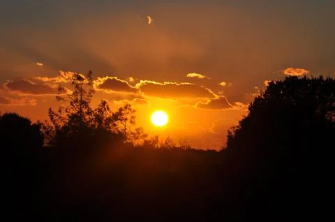 Landscape of cloud sky with sunset Stock Photos