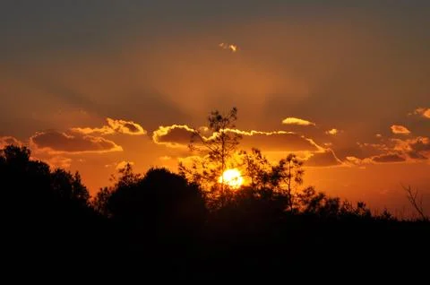 Landscape of cloud sky with sunset Foto stock