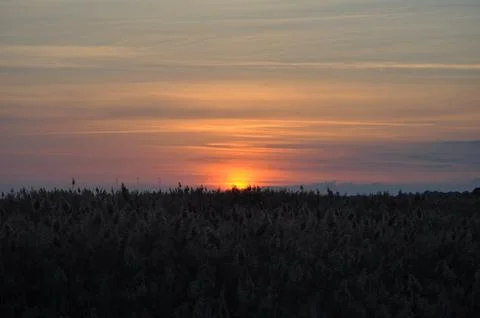 Landscape of cloud sky with sunset Stock Photos