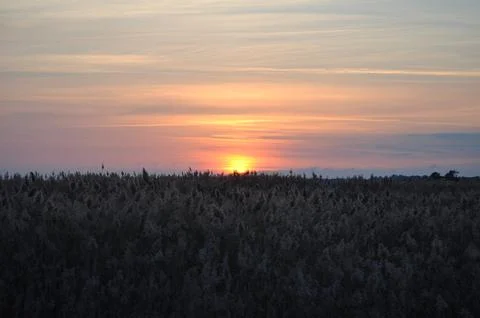 Landscape of cloud sky with sunset Stock Photos