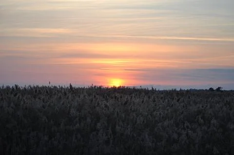 Landscape of cloud sky with sunset Stock Photos