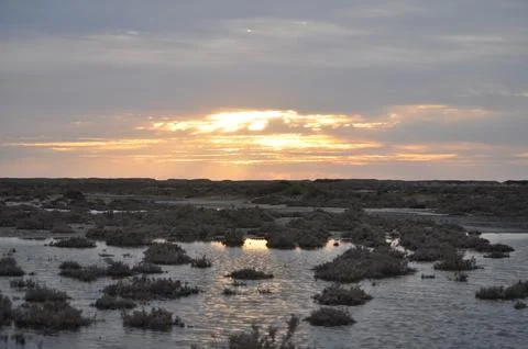 Landscape of cloud sky with sunset Stock Photos