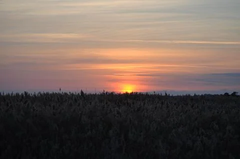 Landscape of cloud sky with sunset Stock Photos