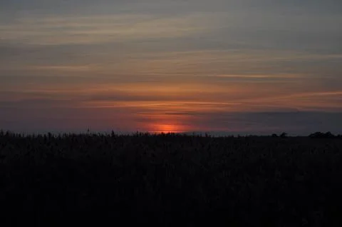 Landscape of cloud sky with sunset Stock Photos