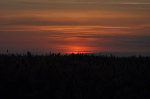 Landscape of cloud sky with sunset Stock Photos