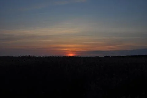Landscape of cloud sky with sunset Stock Photos
