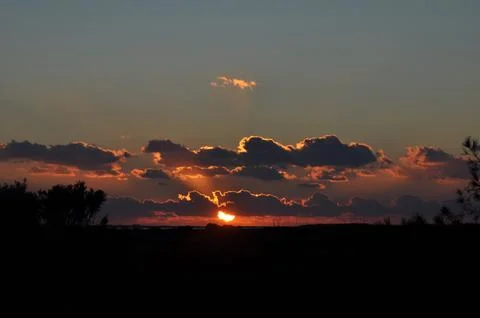 Landscape of cloud sky with sunset Stock Photos