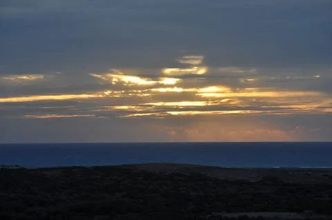 Landscape of cloud sky with sunset Stock Photos