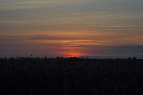 Landscape of cloud sky with sunset Stock Photos
