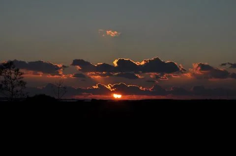 Landscape of cloud sky with sunset Stock Photos