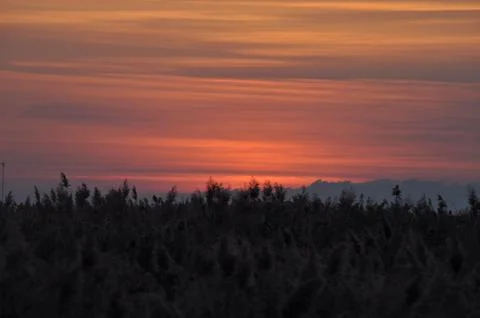 Landscape of cloud sky with sunset Foto stock