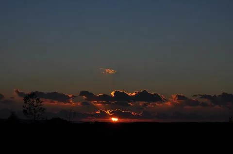 Landscape of cloud sky with sunset Stock Photos