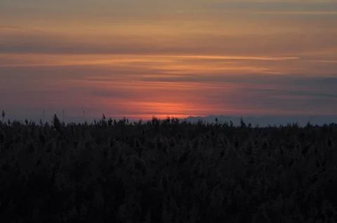 Landscape of cloud sky with sunset Stock Photos