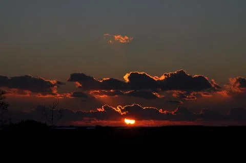 Landscape of cloud sky with sunset Stock Photos