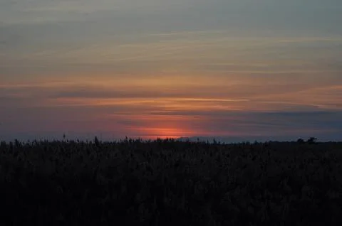 Landscape of cloud sky with sunset Stock Photos