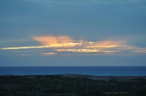 Landscape of cloud sky with sunset Stock Photos