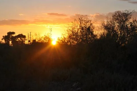 Landscape of cloud sky with sunset Stock Photos