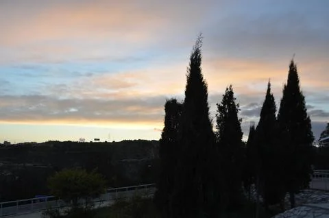 Landscape of cloud sky with sunset Stock Photos