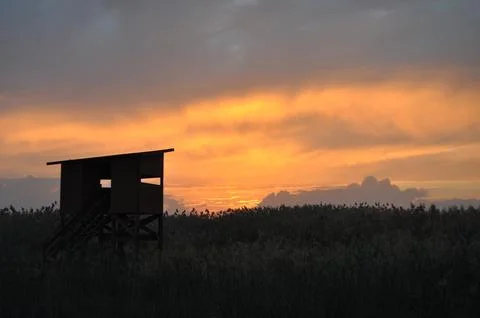Landscape of cloud sky with sunset Stock Photos