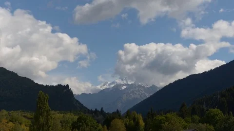 Landscape with clouds and mountains Video stock 82385434
