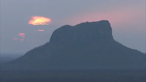 Landscape of clouds over mountaintop. Niassa Reserve, Mozambique. Stock Footage 23836441