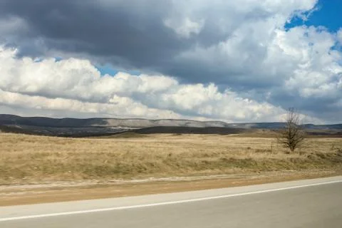 Landscape with clouds. 库存照片