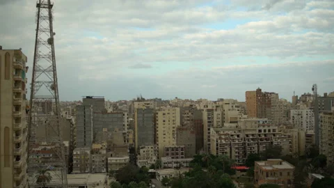 Landscape. Cloudy. Grim city Stock Footage 101771205