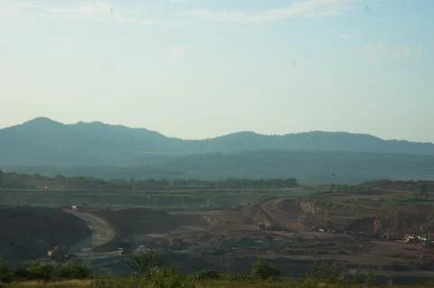 Landscape of coal mining, coal mining district, lampang province, thailand. Foto stock